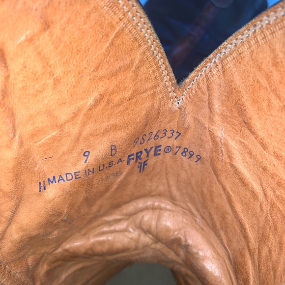Frye Brown Leather Western Mid Calf Boots - Picture 7 of 12
